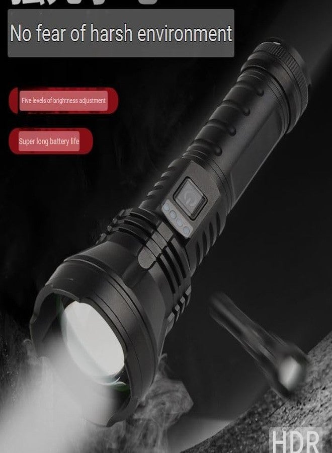 Crobat مصباح يدوي تكتيكي فائق السطوع من كروبات، 5 أوضاع إضاءة، 2100 لومن، مقاوم للماء، قوي، قابل لإعادة الشحن، مزود بإضاءة ليزر LED بيضاء XHP70 وXHP360 - Image 3